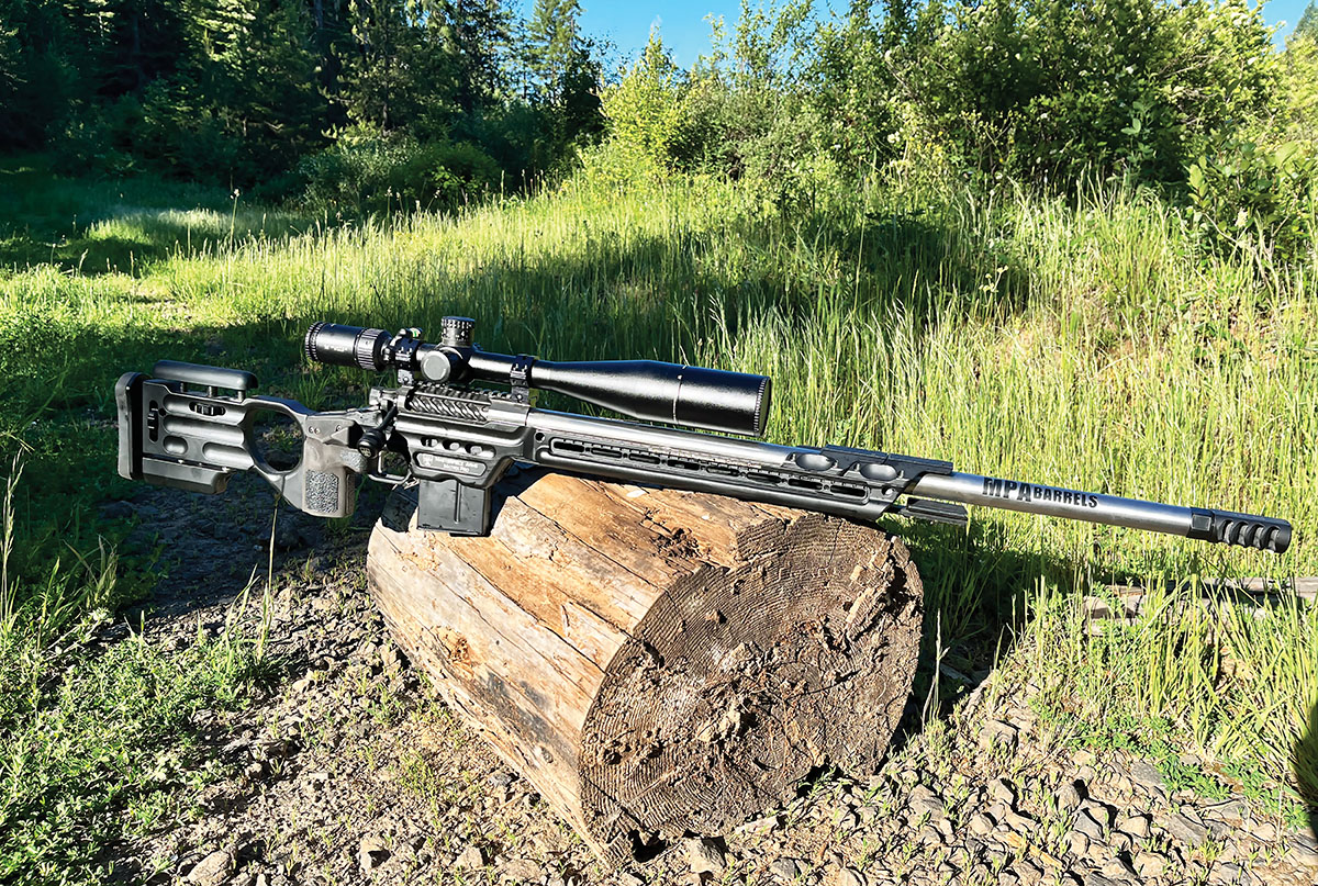 The Masterpiece Arms (MPA) test rifle held a Bix’n Andy TacSport Pro trigger, which provided a 1-pound break. It feeds from a 10-round Accurate-Mag magazine. MPA guarantees 1⁄2-inch accuracy.